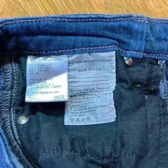 AG Prima Dark Blue Mid Rise Cigarette Women's Jeans Size 26R 29" inseam 8" rise - Picture 6 of 8